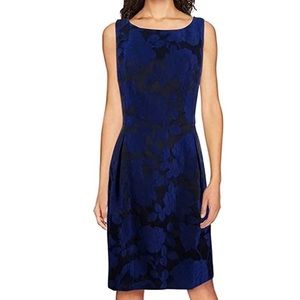 Tommy Hilfiger Black & Blue Floral A-Line Sleeveless Dress